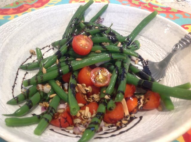 Green beans in a balsamic glaze