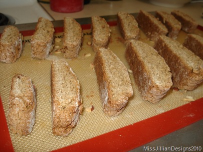 diagonal slices arranged on the baking sheet, ready for the oven