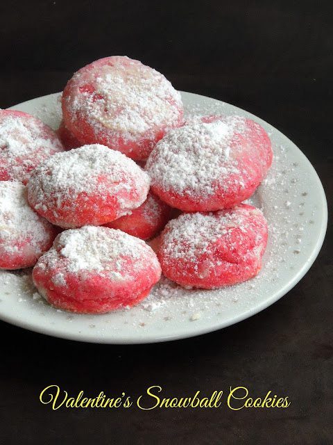 Valentine's Snowball Cookies, Rose Snowball Cookies