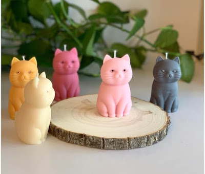 Cat-shaped soy candles