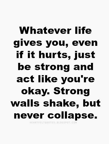 Just be Strong.  Heartfelt Love And Life Quotes