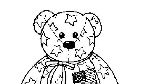 Coloring & Activity Pages: Patriotic Beanie Baby Bear Coloring Page