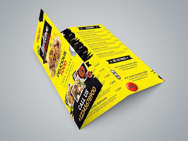 Trifold Restaurant Brochure Design PSD Template File - Restaurant Brochure Design