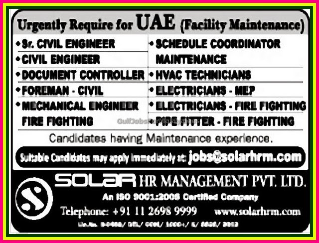 Facility Management co Jobs for UAE