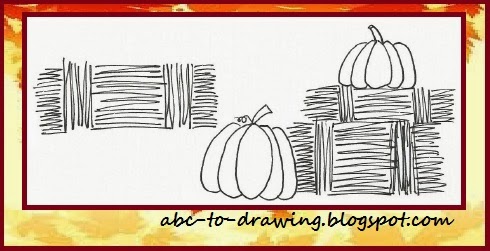 Abc To Drawing Pumpkins On Bale Of Hay