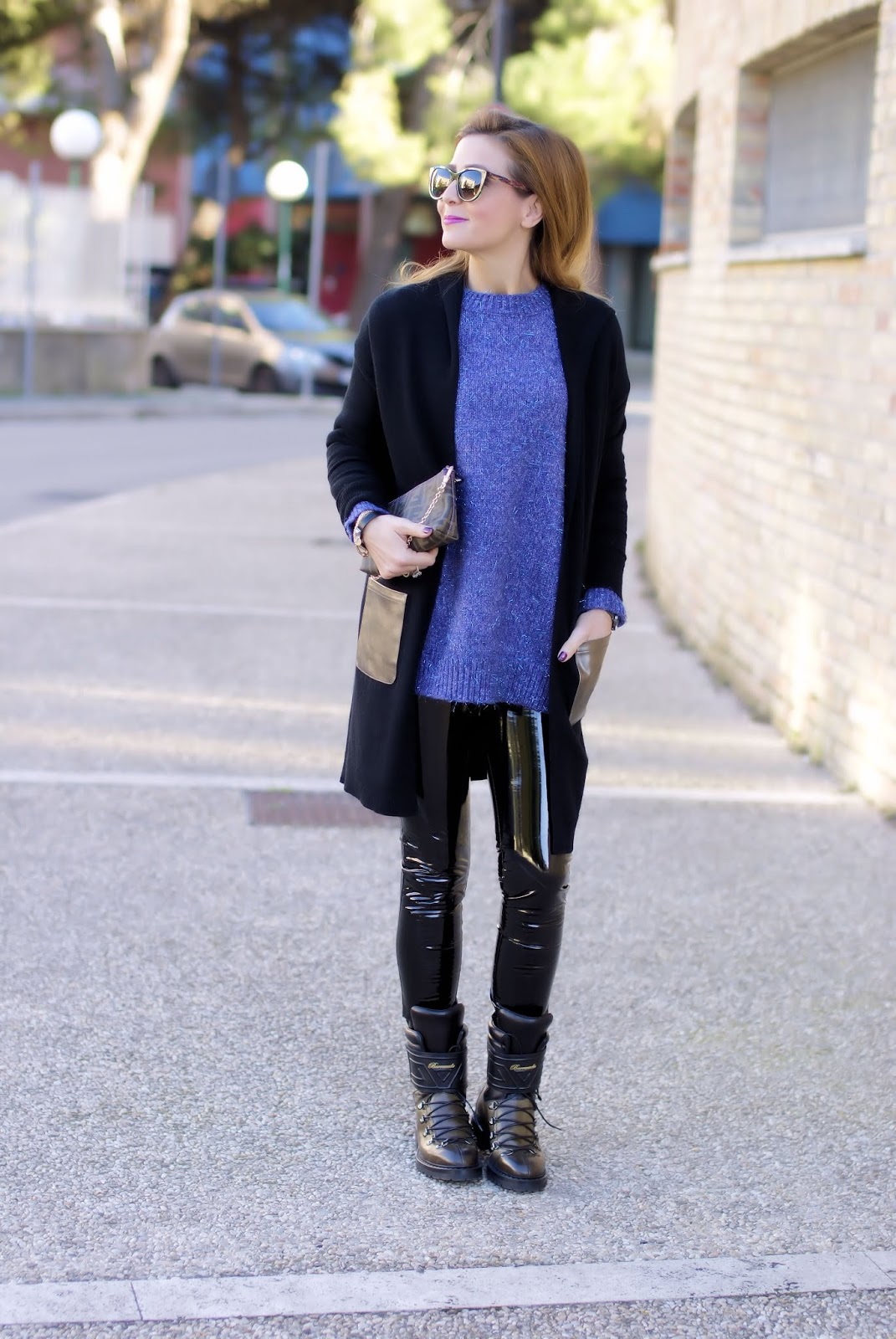 How to wear vinyl pants: my hooded cashmere cardigan