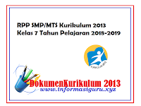 RPP SMP/MTS Kurikulum 2013 Kelas 7 Tahun Pelajaran 2018-2019