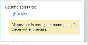 Google My Maps : Couche ligne d'itinéraire