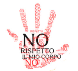 no, rispetto il mio corpo, mano rossa aperta