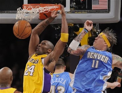 kobe bryant dunking on lebron james. lebron james dunk over kobe.