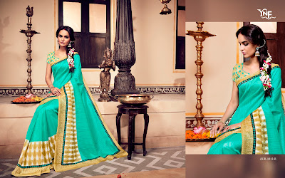 Cyan Color Bhagalpuri Silk Saree With Blouse