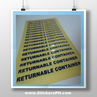 Transparent Vinyl Sticker - Returnable Container