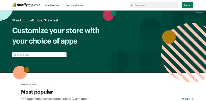 Screenshot from Shopify App Store showcasing frequently integrated app with the store