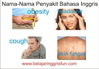 nama-nama penyakit dalam bahasa inggris