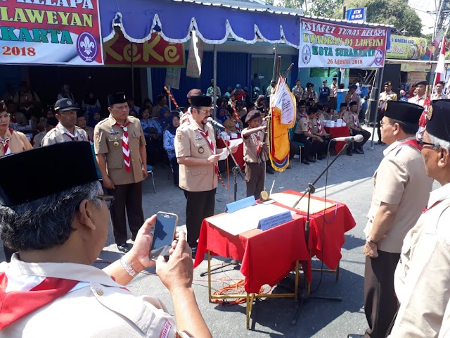 UPACARA ESTAFET TUNAS KELAPA (ETK) KWARCAB SUKOHARJO DENGAN KWARCAB SURAKARTA TAHUN 2018