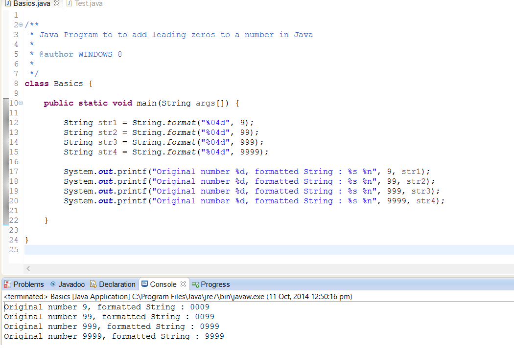 2 Examples To Add Zeros At The Beginning Of A Number In Java