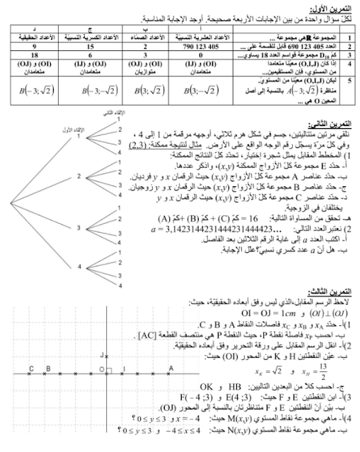 تحميل سلسلة تمارين رياضيات سنة  pdf  9,تمارين رياضيات سنة تاسعة مع الاصلاح, exercises Mathématique 9 ème