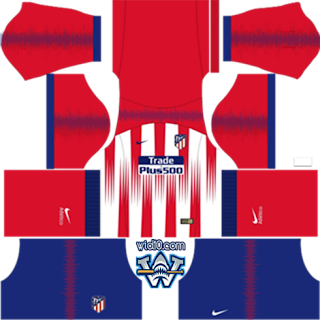 Atletico Madrid 2019 la liga Dream League Soccer fts Kit and Logo