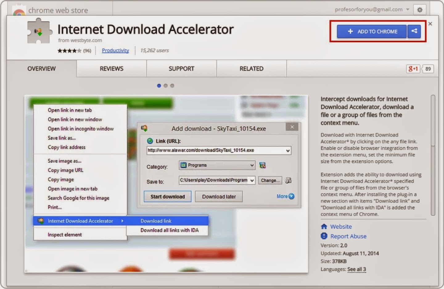 Chrome download accelerator