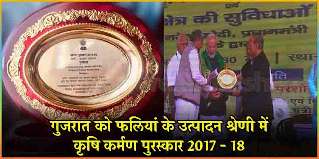 Gujarat CM Vijay Rupani honors progressive farmers with Krishi Karman Award.