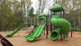 the playground at DelCarte was redone and opened on Saturday