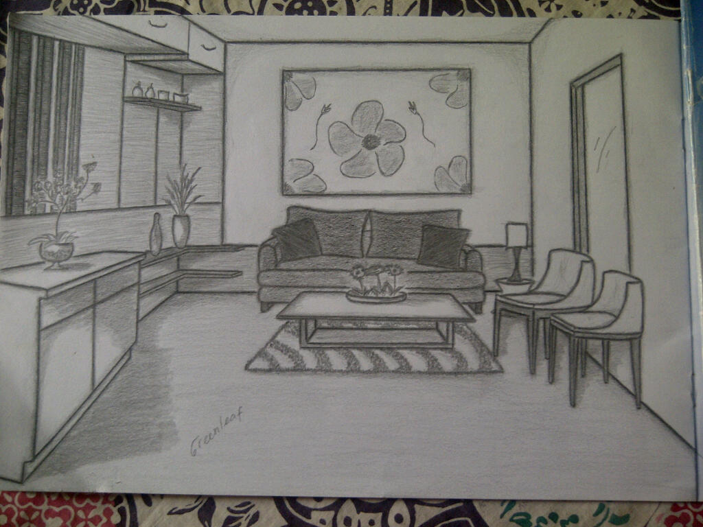  Desain Interior Sketsa Ruang Tamu 