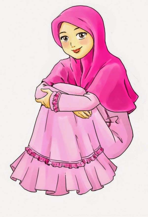 Gambar Animasi Keren: Gambar Kartun Wanita Muslimah 