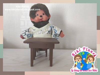 kiki Monchhichi table chaise meuble miniature handmade fait main poupée