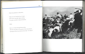 MacLeish text about a riot next to image of a riot scene