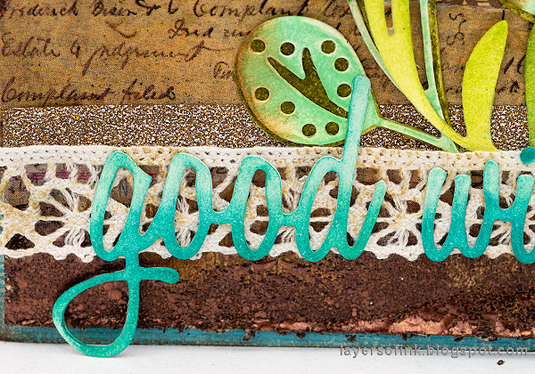 Layers of ink - Inky Blossoms Card Tutorial by Anna-Karin Evaldsson. Die cut a sentiment.