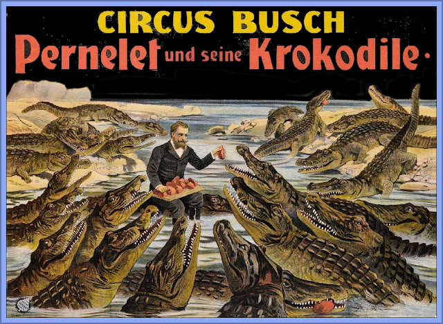 Monsieur Pernelet - 1902 Circus Busch Poster - Hand Feeding