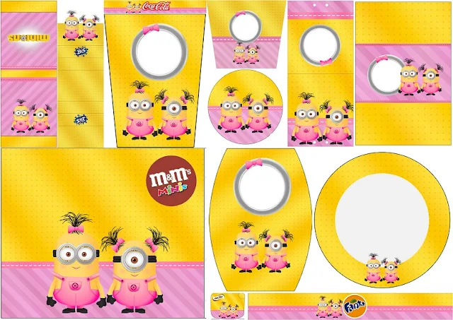 Minion Girls: Free Printable Candy Bar Labels.