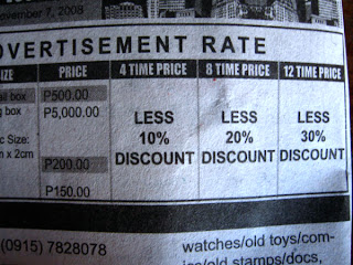 peso saver advertising newspaper, cdo, box advertising prices