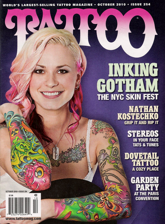 Not only did she take the cover of the October Issue of Tattoo Magazine 