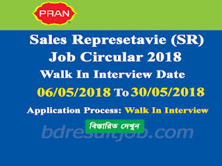 PRAN-RFL Group Sales Representative (SR) Job Circular 2018