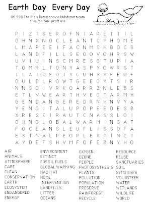 Earth Day Word Search Printable 6