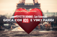 Logo RDS concorso ''San Valentino- effetto domino': vinci gratis coppia di fedine e viaggio a Parigi