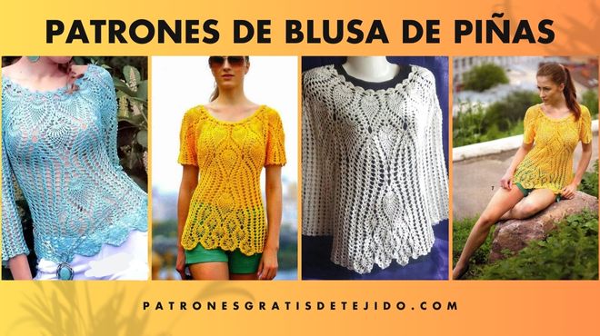 Blusa tejida con ganchillo - con patrones y diagramas