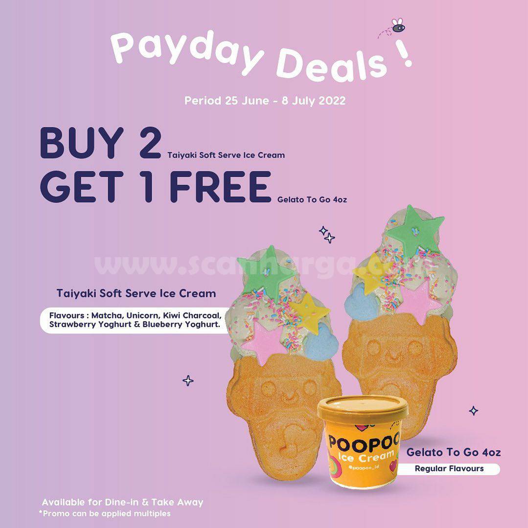 Promo POOPOO ICE CREAM PAYDAY DEALS – BELI 2 GRATIS 1