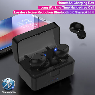 Bluetooth 5.0 HiFi TWS True Wireless Earphone Headphone Sport Bass Stereo with Charging Box 