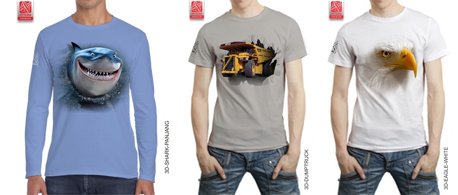  Kaos  3D 3  Dimensi  Pusat Grosir Distributor Agen T shirt