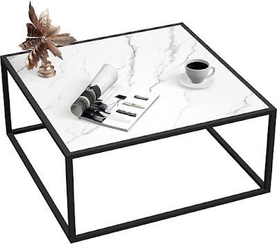 Marble Small Square Coffee Table for Living Room