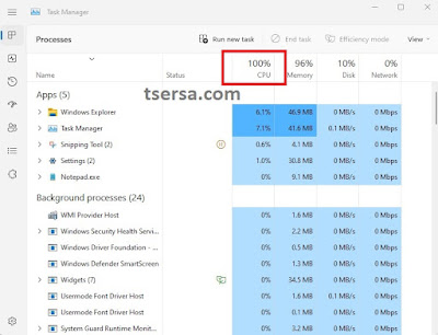 task manager cpu usage 100%