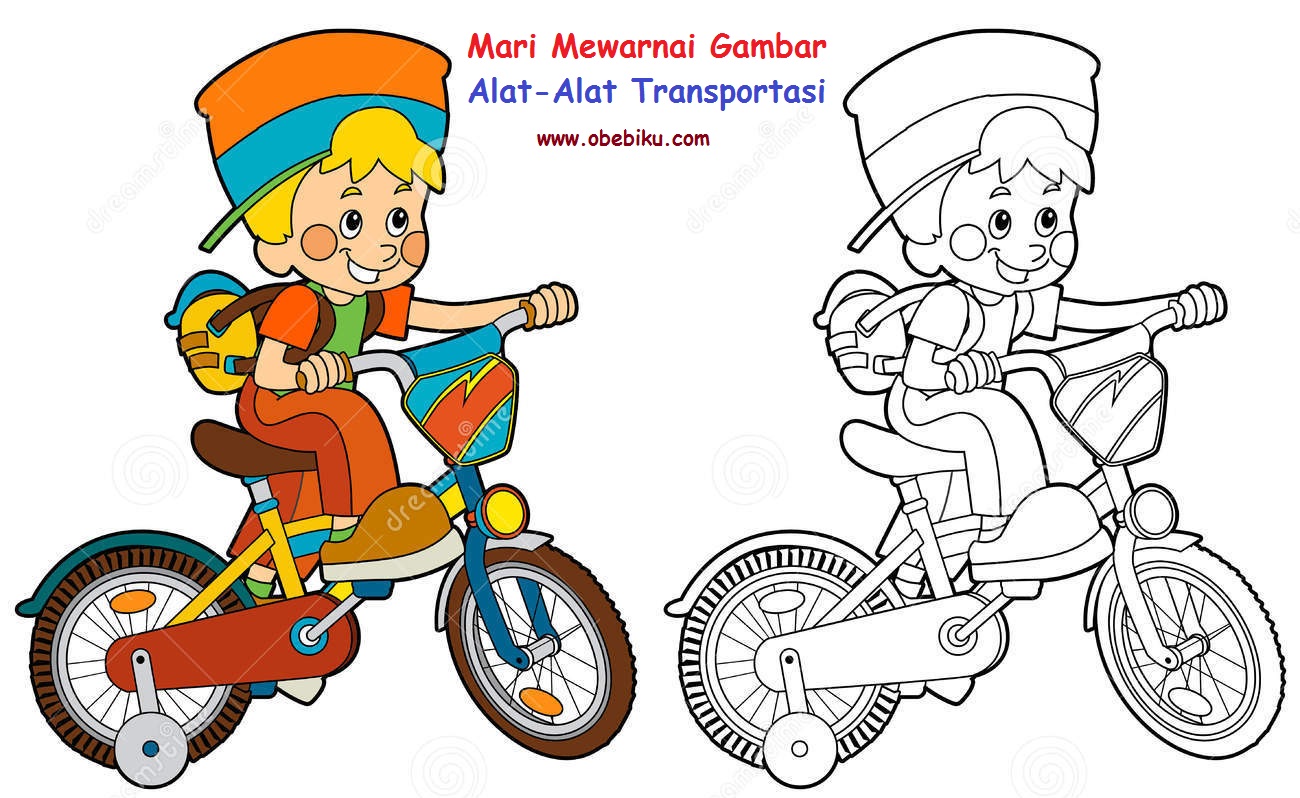 Gambar Kartun  Anak Naik Sepeda Top Gambar