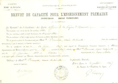 Brevet Élémentaire, 1897 (collection musée)