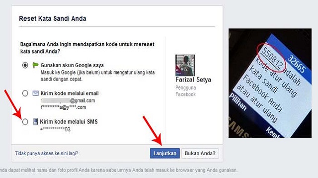 Cara masuk fb yang lupa kata sandi