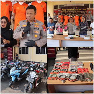 Kapolres Lebak : 5 Pelaku dan 14 Unit Sepeda Motor Beserta Spare Part Berhasil di Amankan Jajaran Sat Reskrim Polres Lebak