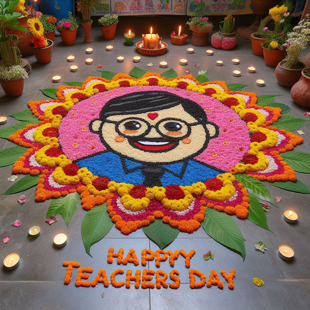 50+ Best Happy Teachers Day Rangoli Images 2024