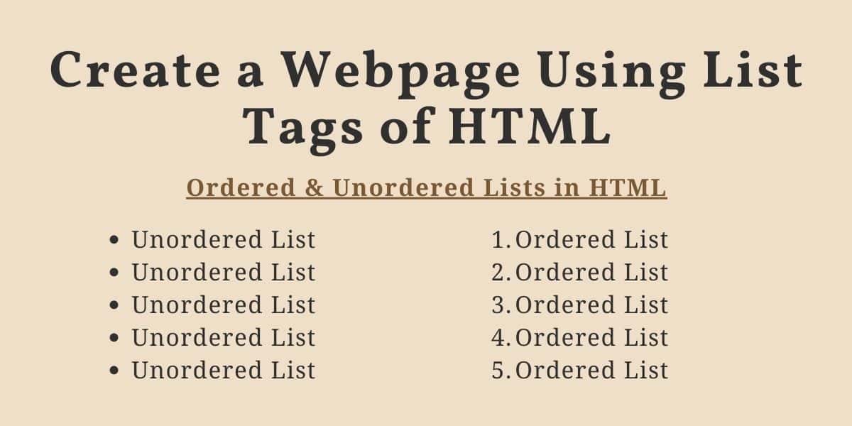 Html Lists Ordered And Unordered Lists Explained Step By Step Guide ...