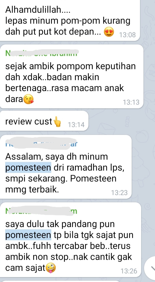 FEEDBACK POSITIF DARI KASTEMER FAMILY MAGIKA YANG AMAL MINUM POMESTEEN